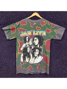 Bob Marley Jah Live Geode Print T-Shirt Size Large